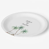 Moderne Waterverf Palmboom Trouw Papieren Bordje (Gekanteld)