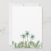 Moderne Waterverf Palmboom Trouwdag Save The Date (Achterkant)