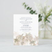 Moderne Waterverf Palmboom Trouwuitnodiging (Staand voorkant)