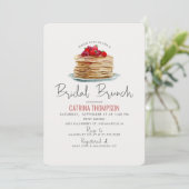 Moderne Waterverf Pannenkoeken Bruids Brunch Showe Kaart (Staand voorkant)