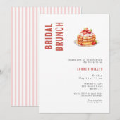 Moderne waterverf Pannenkoeken Bruids Brunch Showe Kaart (Voorkant / Achterkant)