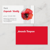 Moderne Waterverf papaverbloem Visitekaartje (Voorkant / Achterkant)