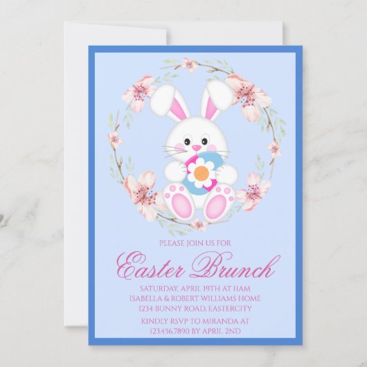 Moderne Waterverf Pasen Brunch Egg Hunt Kaart (Voorkant)