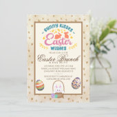 Moderne Waterverf Pasen Brunch Egg Hunt Kaart (Staand voorkant)