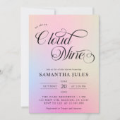 Moderne Waterverf Pastel Cloud Negen Baby shower Kaart (Voorkant)