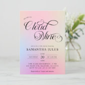 Moderne Waterverf Pastel Cloud Negen Baby shower Kaart (Staand voorkant)