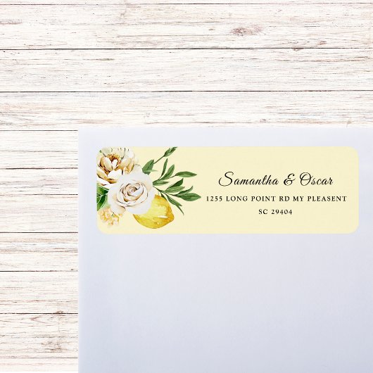 Moderne Waterverf Pastel Gele Lemons & Leaf Etiket