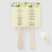 Moderne Waterverf Pastel Gele Lemons & Leaf Handwaaier (Voorkant en achterkant)