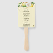 Moderne Waterverf Pastel Gele Lemons & Leaf Handwaaier (Achterkant)