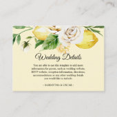 Moderne Waterverf Pastel Gele Lemons & Leaf Informatiekaartje (Voorkant)