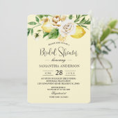 Moderne Waterverf Pastel Gele Lemons & Leaf Inv Kaart (Staand voorkant)