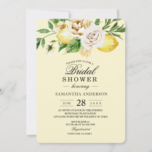 Moderne Waterverf Pastel Gele Lemons & Leaf Kaart (Voorkant)