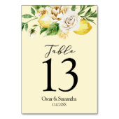 Moderne Waterverf Pastel Gele Lemons & Leaf Kaart (Achterkant)