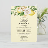 Moderne Waterverf Pastel Gele Lemons & Leaf Kaart (Staand voorkant)