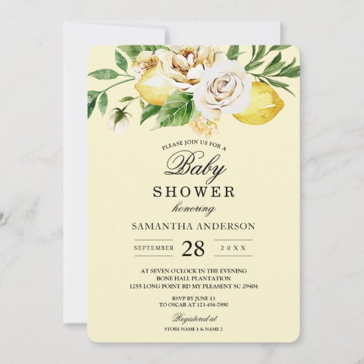 Moderne Waterverf Pastel Gele Lemons & Leaf Kaart (Voorkant)