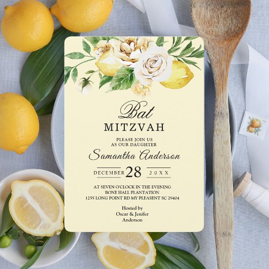 Moderne Waterverf Pastel Gele Lemons & Leaf Kaart