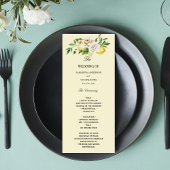 Moderne Waterverf Pastel Gele Lemons & Leaf Menu