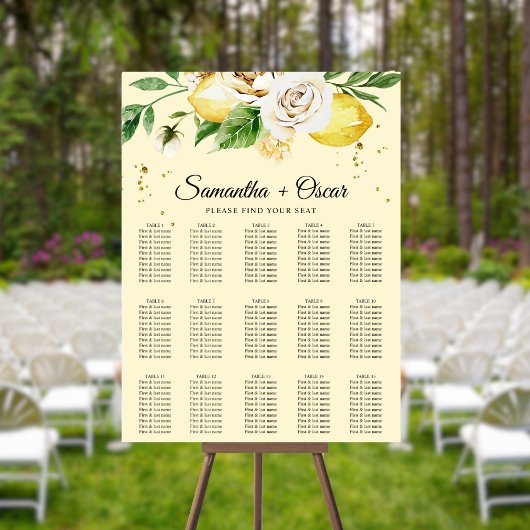 Moderne Waterverf Pastel Gele Lemons & Leaf Poster