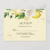 Moderne Waterverf Pastel Gele Lemons & Leaf Uitnodiging Briefkaart (Voorkant)