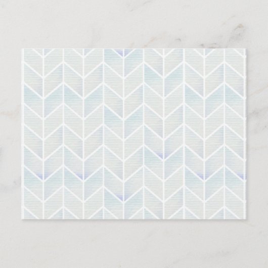 Moderne waterverf pastel mint chevron patroon briefkaart (Voorkant)