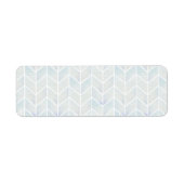 Moderne waterverf pastel mint chevron patroon etiket (Voorkant)