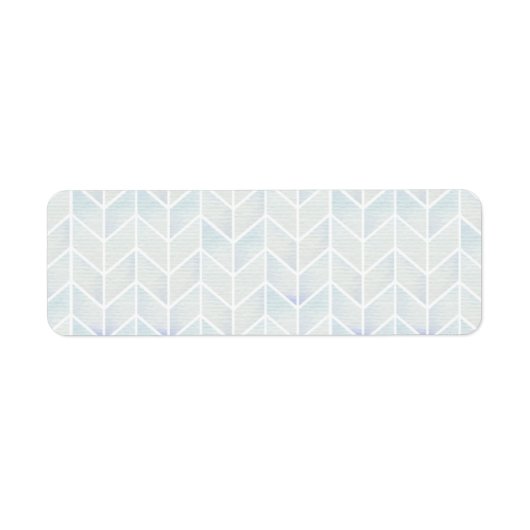 Moderne waterverf pastel mint chevron patroon etiket (Voorkant)