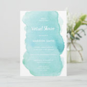 Moderne Waterverf Pastel Mint Groen Virtual Kaart (Staand voorkant)