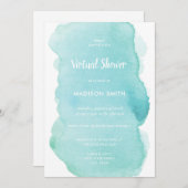 Moderne Waterverf Pastel Mint Groen Virtual Kaart (Voorkant / Achterkant)