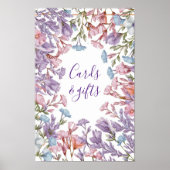 Moderne waterverf pastel paarse roze wilde bloem # poster (Voorkant)