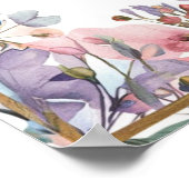 Moderne waterverf pastel paarse roze wilde bloem # poster (Hoek)