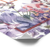 Moderne waterverf pastel paarse roze wilde bloem poster (Hoek)
