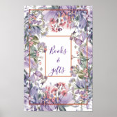 Moderne waterverf pastel paarse roze wilde bloem poster (Voorkant)