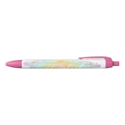 Moderne Waterverf Pastel Rainbow Name Pen (Bovenkant)