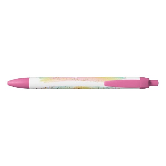 Moderne Waterverf Pastel Rainbow Name Pen (Achterkant)