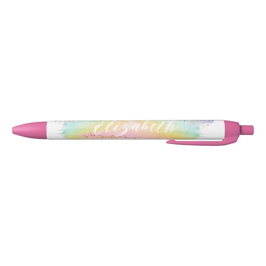 Moderne Waterverf Pastel Rainbow Name Pen (Bodem)