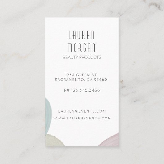 Moderne waterverf pastel Visitekaartje (Achterkant)