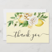 Moderne Waterverf pastelgele citroenen & bladtha Bedankkaart (Voorkant)