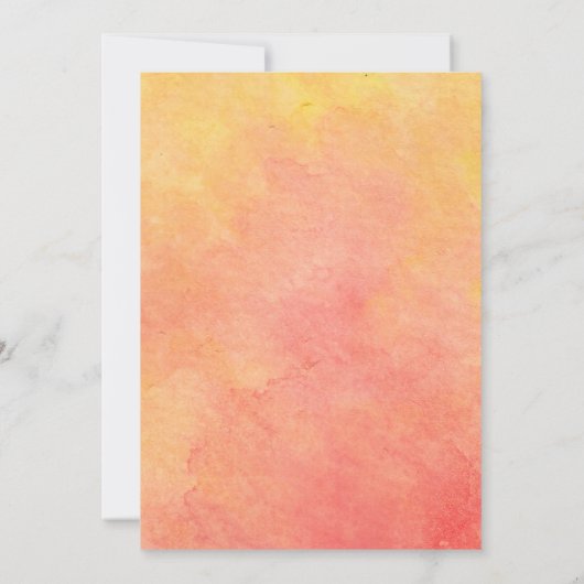 Moderne Waterverf Peach-Yellow Sunset Kaart (Achterkant)