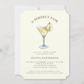 Moderne Waterverf Pear Martini Vrijgezellenfeest Kaart (Voorkant)