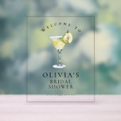 Moderne Waterverf Pear Martini Vrijgezellenfeest S Acryl Bord (Neutraal)