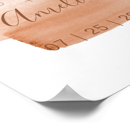 Moderne Waterverf penseellijn Band afdrukken Poster (Hoek)