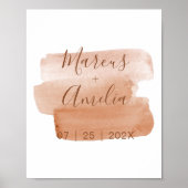 Moderne Waterverf penseellijn Band afdrukken Poster (Voorkant)