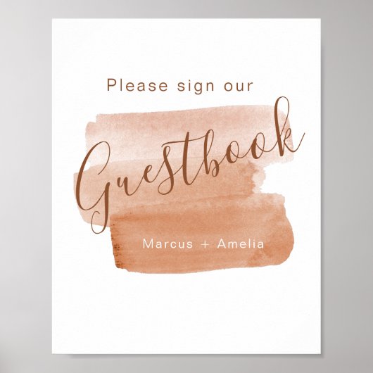 Moderne Waterverf penseelminimalistische gast Poster (Voorkant)
