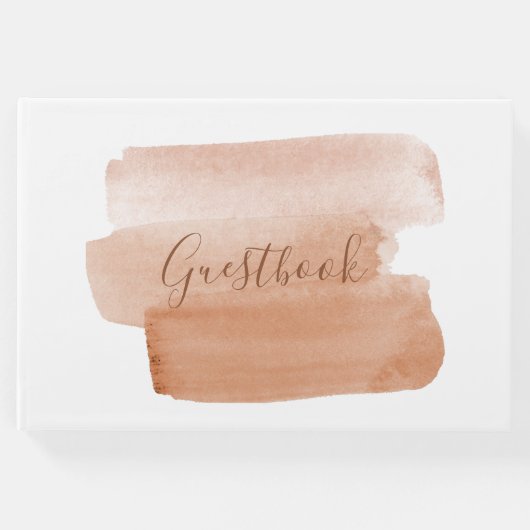 Moderne Waterverf Penseelstreek Minimalistisch Gastenboek (Voorkant)