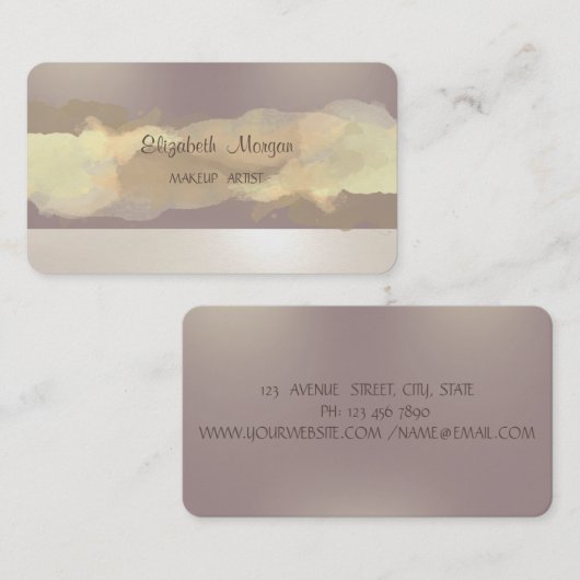 Moderne Waterverf penseelstreek Visitekaartje (Voorkant / Achterkant)