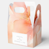 Moderne Waterverf Perzik Bloem Bruiloft Bedankdoosjes (Geopend)