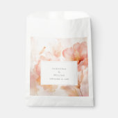 Moderne Waterverf Perzik Bloem Bruiloft Bedankzakje (Voorkant)