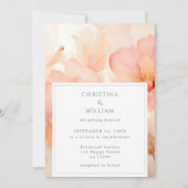 Moderne Waterverf Perzik Bloem Bruiloft Kaart (Voorkant)