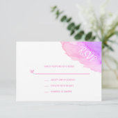 Moderne Waterverf Perzik Roze RSVP Insteekkaarten Kaartje (Staand voorkant)