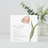 Moderne Waterverf perzik tulp Vrijgezellenfeest Kaart (Staand voorkant)